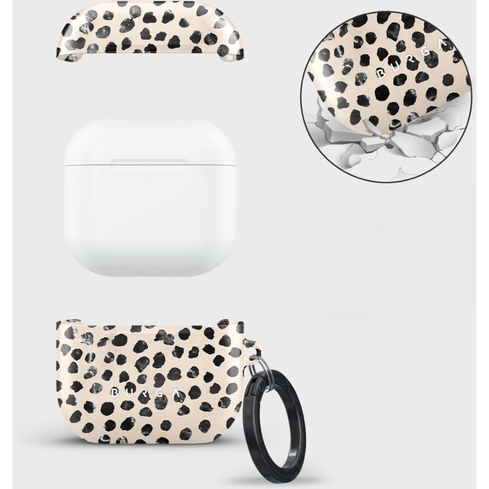 Ekskluzywne etui Burga Emerald Pool do AirPods 4, beżowo czarne